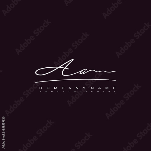 AA initials signature logo. Handwriting logo vector templates. Hand drawn Calligraphy lettering Vector illustration.