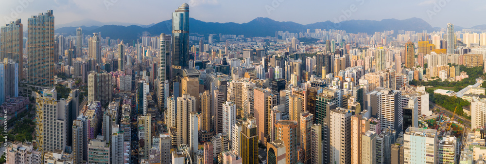  Aerial view of Hong Kong city