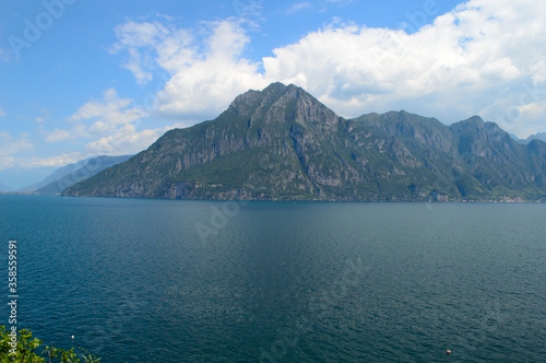 Amazing water and mountain landscape of the Iseo Lake in northern Italy © eugpng