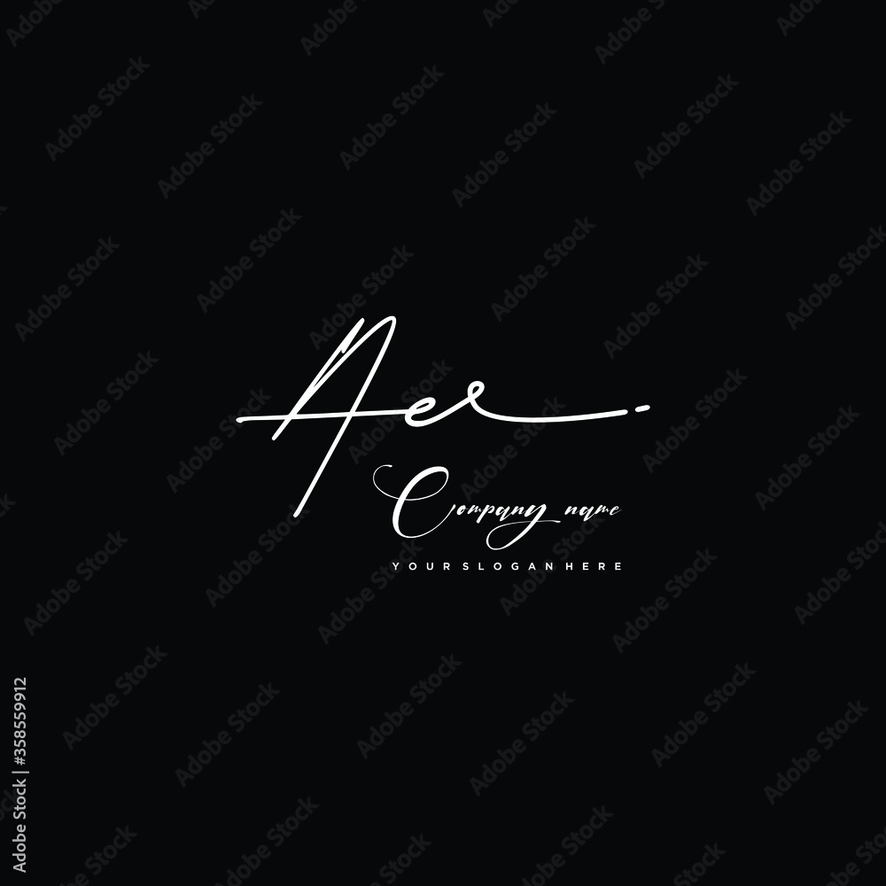AE initials signature logo. Handwriting logo vector templates. Hand drawn Calligraphy lettering Vector illustration.
