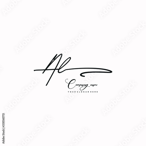 AL initials signature logo. Handwriting logo vector templates. Hand drawn Calligraphy lettering Vector illustration.