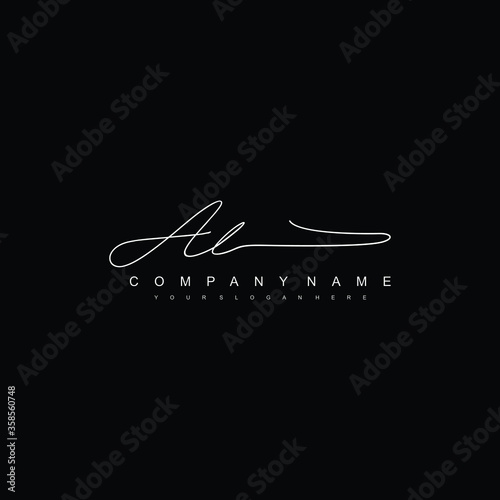AL initials signature logo. Handwriting logo vector templates. Hand drawn Calligraphy lettering Vector illustration.