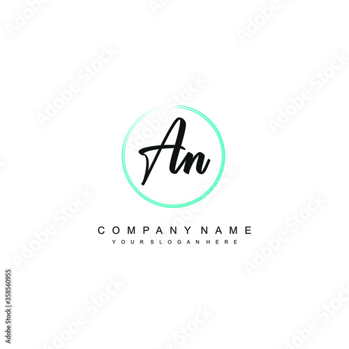 AN initials signature logo. Handwriting logo vector templates. Hand drawn Calligraphy lettering Vector illustration.