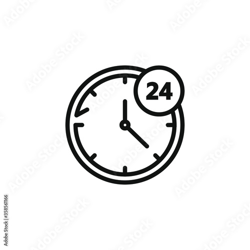 24 Hours Icon isolated on white background