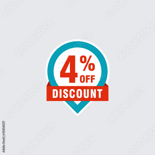 4 discount, Sales Vector badges for Labels, , Stickers, Banners, Tags, Web Stickers, New offer. Discount origami sign banner