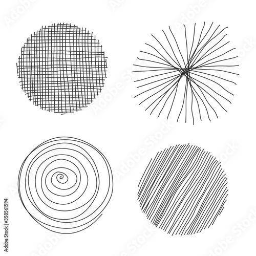 Set of hand drawn line art abstract graphic elements for decoration