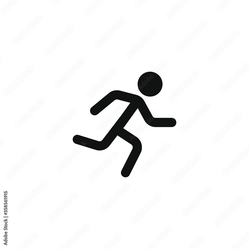 Simple icon of a running man with outline style design Simple icon of a running man with outline style design