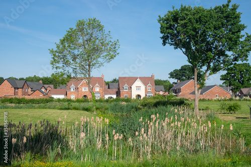 new housing estate set in parkland in Shropshire, UK