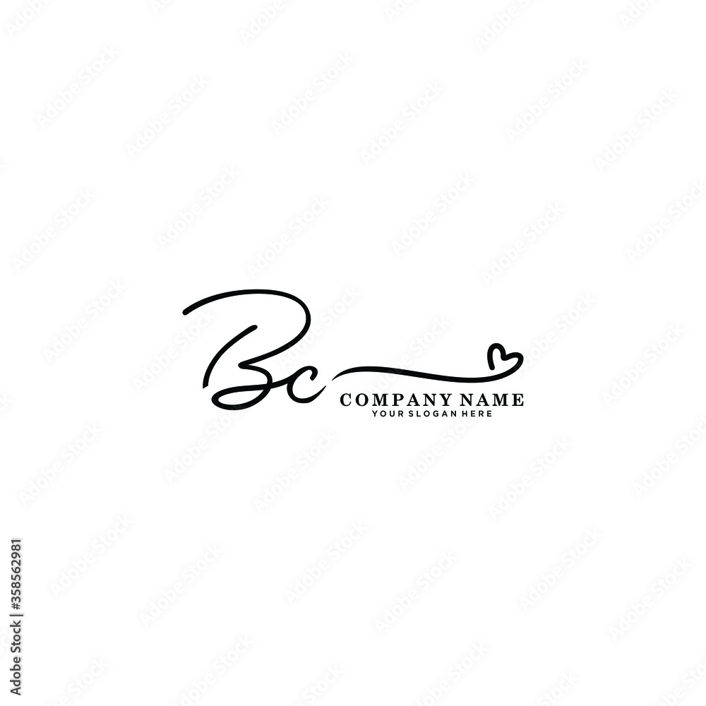 BC initials signature logo. Handwriting logo vector templates. Hand drawn Calligraphy lettering Vector illustration. BC initials signature logo. Handwriting logo vector templates. Hand drawn Calligraphy lettering Vector illustration.