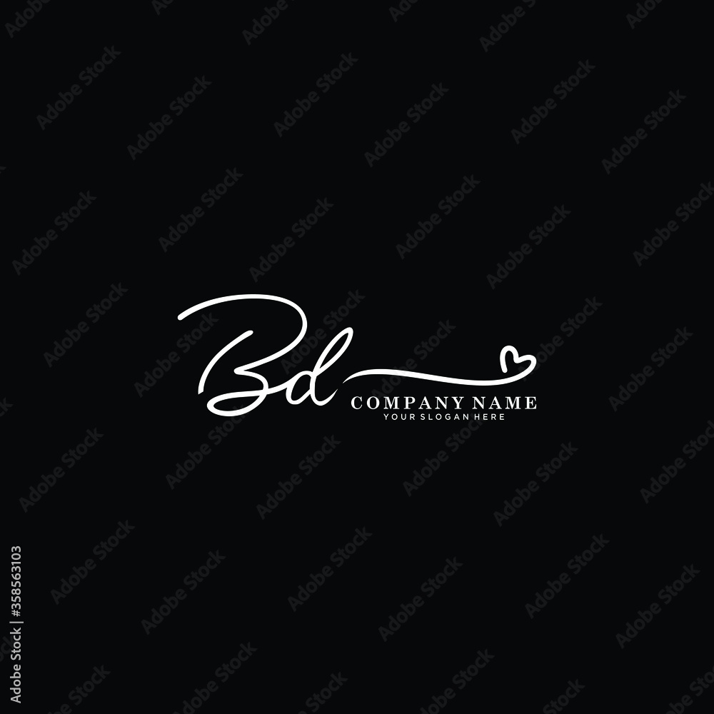 BD initials signature logo. Handwriting logo vector templates. Hand drawn Calligraphy lettering Vector illustration. BD initials signature logo. Handwriting logo vector templates. Hand drawn Calligraphy lettering Vector illustration.