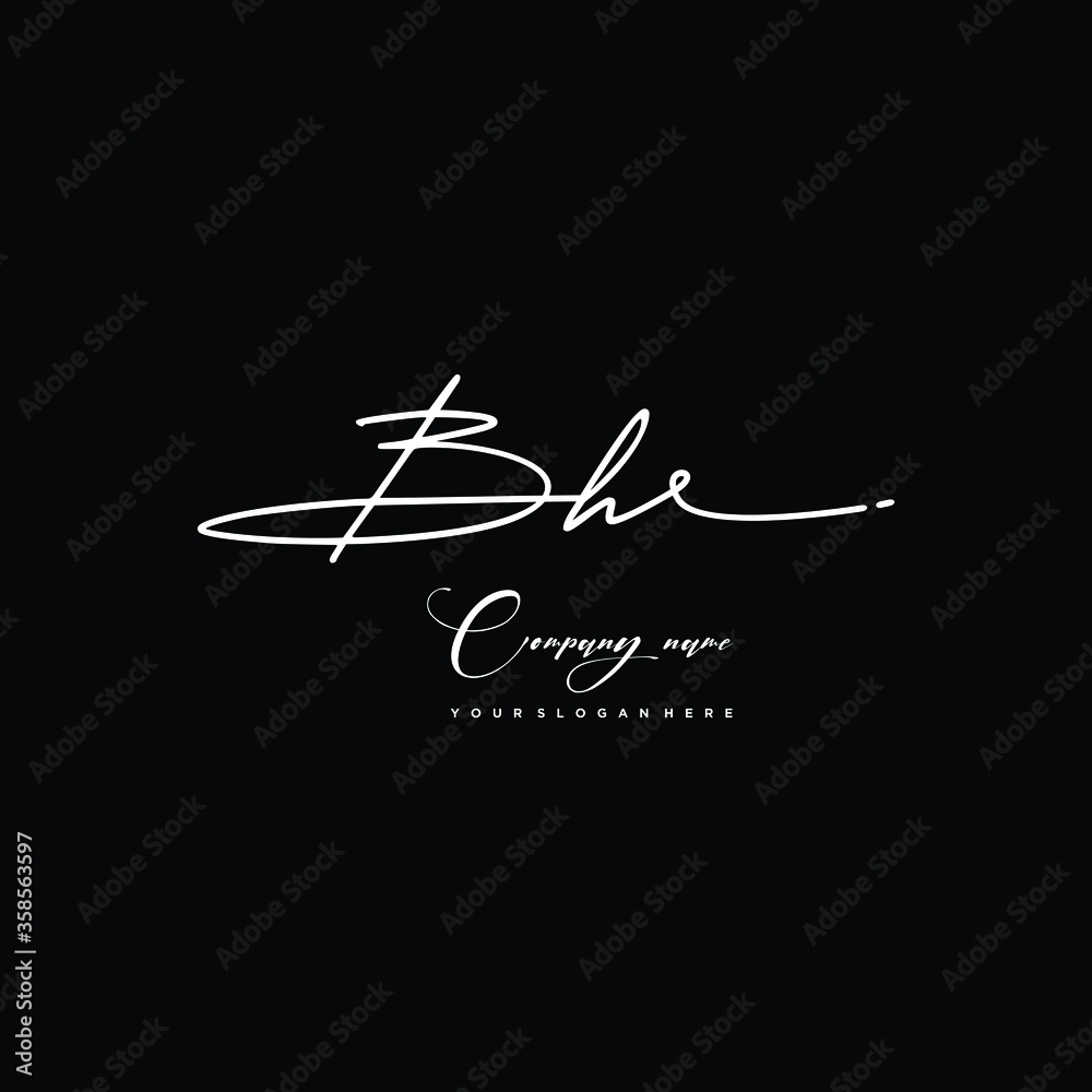 BH initials signature logo. Handwriting logo vector templates. Hand drawn Calligraphy lettering Vector illustration. BH initials signature logo. Handwriting logo vector templates. Hand drawn Calligraphy lettering Vector illustration.