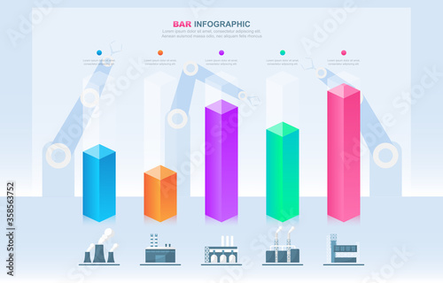 Bar Chart Graph Diagram Financial Analytics Statistical Factory Industrial Business Infographic