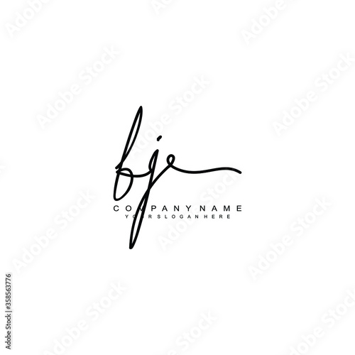 BJ initials signature logo. Handwriting logo vector templates. Hand drawn Calligraphy lettering Vector illustration.