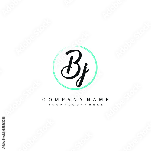 BJ initials signature logo. Handwriting logo vector templates. Hand drawn Calligraphy lettering Vector illustration.