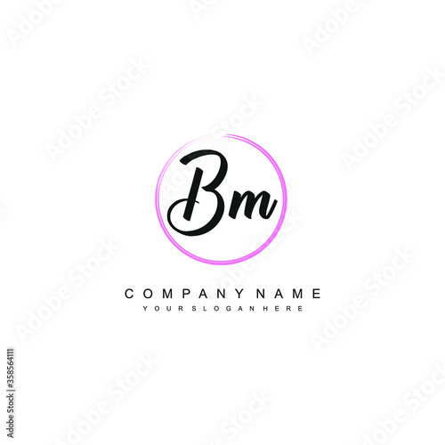 BM initials signature logo. Handwriting logo vector templates. Hand drawn Calligraphy lettering Vector illustration.