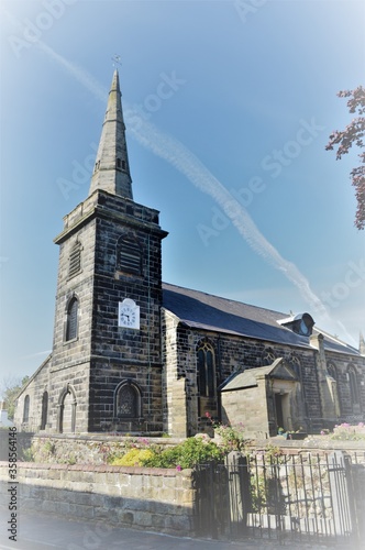 church in Summer with chem-trails 