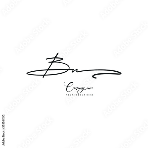 BN initials signature logo. Handwriting logo vector templates. Hand drawn Calligraphy lettering Vector illustration.