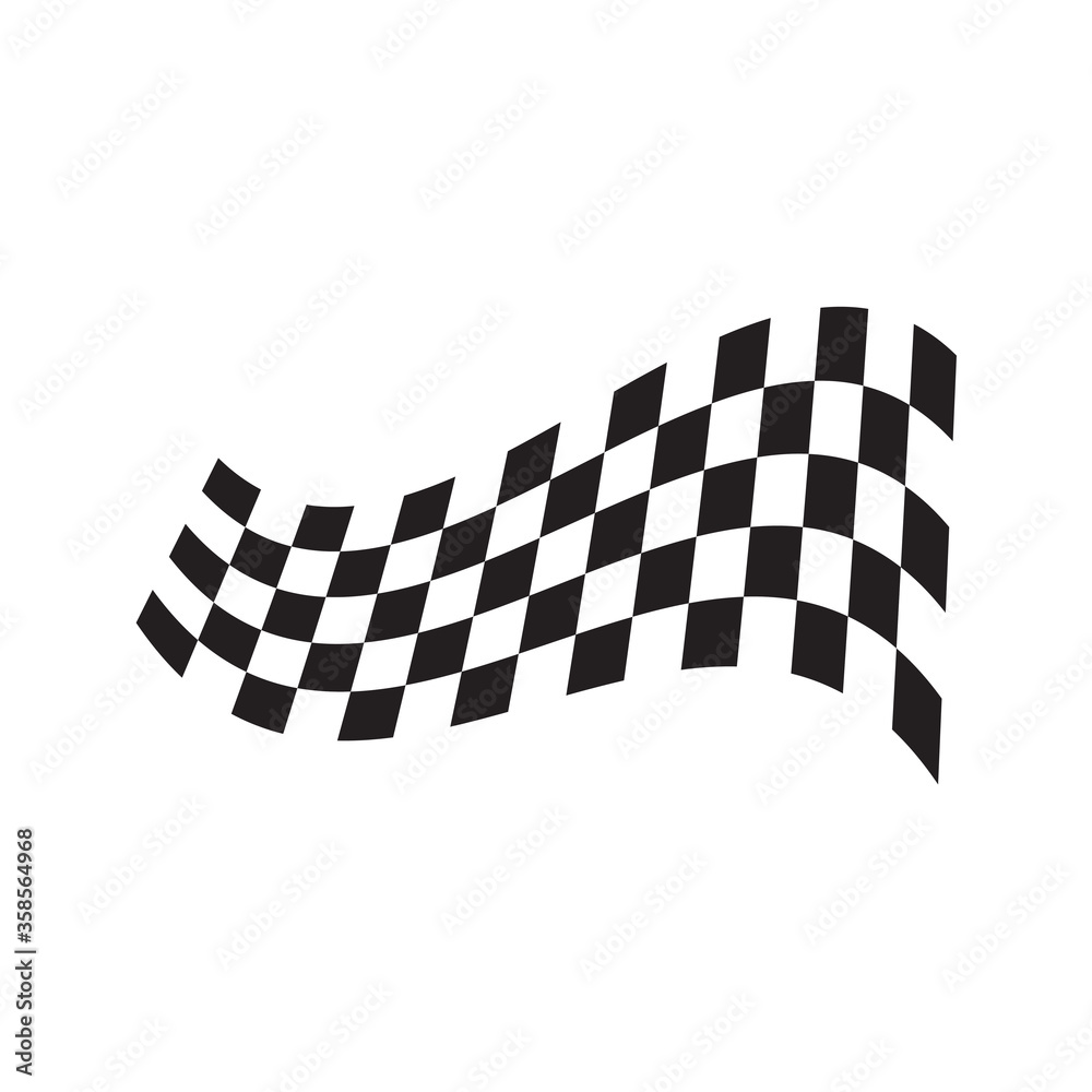 Fototapeta premium Race flag icon, simple design race flag logo