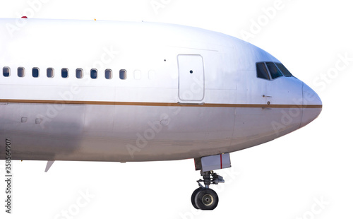 modern passenger plane on white background