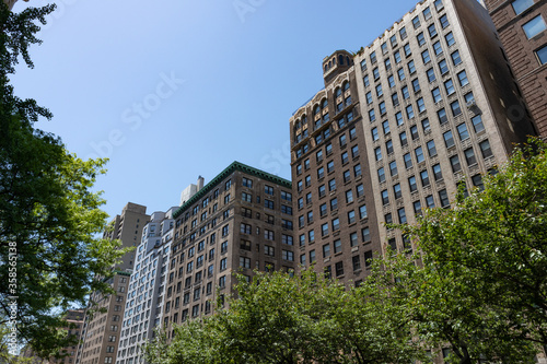 Row of Old Residential Skyscrapers on Park Avenue on the Upper East Side of New York City