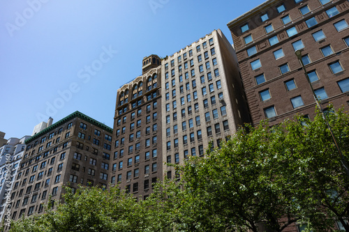 Row of Old Residential Skyscrapers on Park Avenue on the Upper East Side of New York City