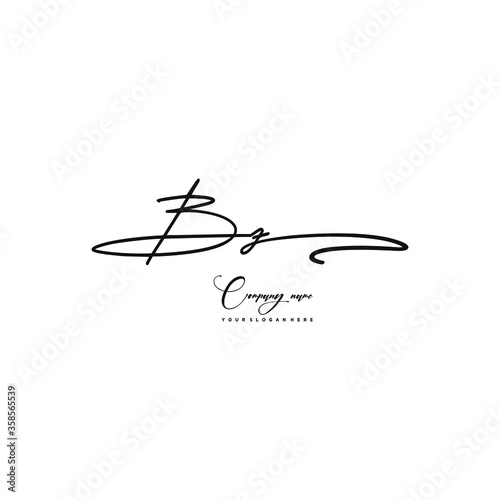 BZ initials signature logo. Handwriting logo vector templates. Hand drawn Calligraphy lettering Vector illustration.