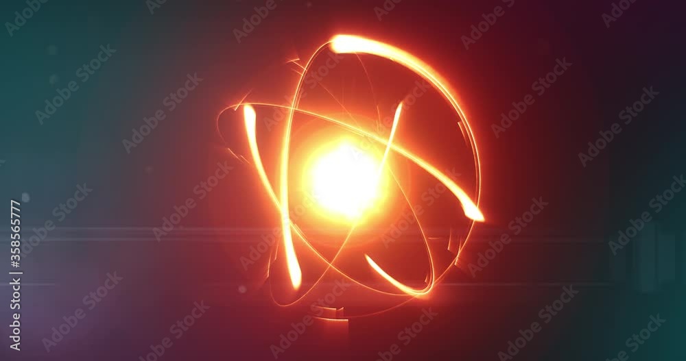 Glowing atom energy molecule force field - science laboratory experiment	