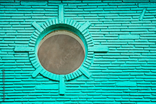 brick wall with a window
