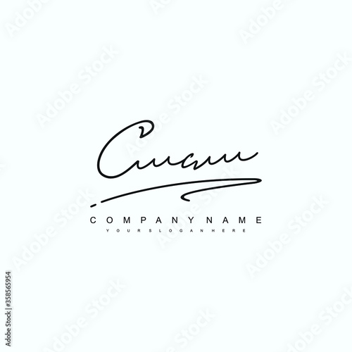 CC initials signature logo. Handwriting logo vector templates. Hand drawn Calligraphy lettering Vector illustration.