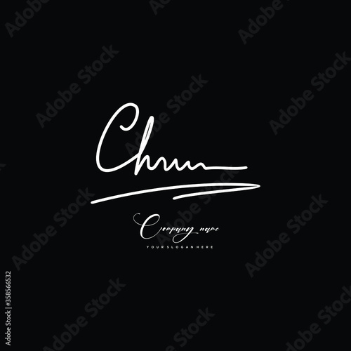 CH initials signature logo. Handwriting logo vector templates. Hand drawn Calligraphy lettering Vector illustration.