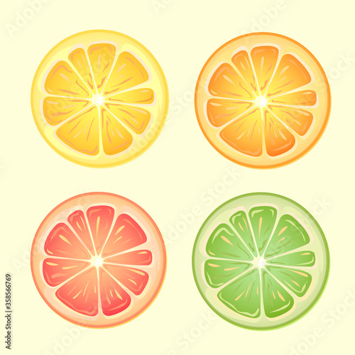 citrus set on a yellow background