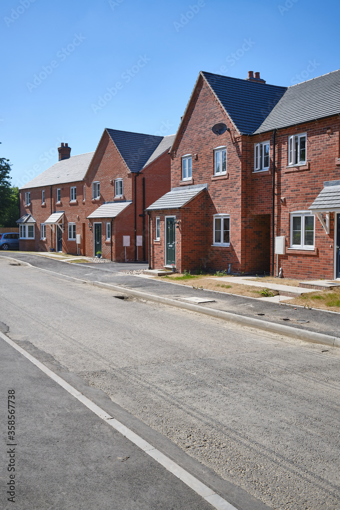 new houses on a modern housing estate in the UK