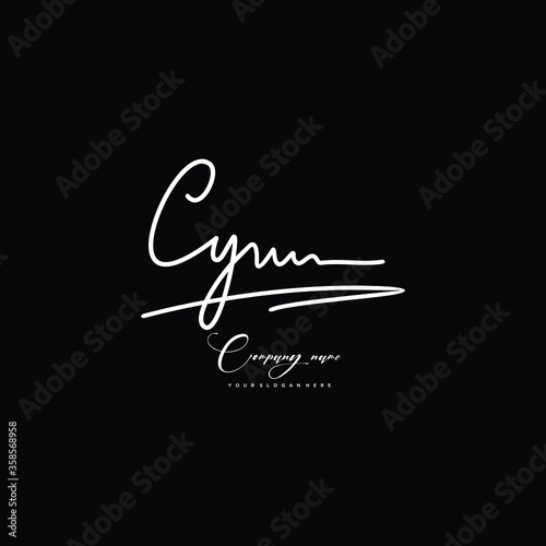 CY initials signature logo. Handwriting logo vector templates. Hand drawn Calligraphy lettering Vector illustration. 