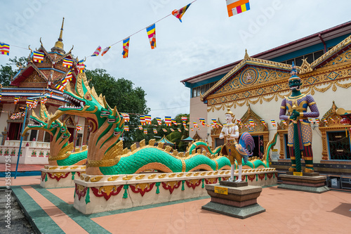Entrance to Wat Chayamangkalaram, Buddhist Temple, George Town, Penang, Malaysia,