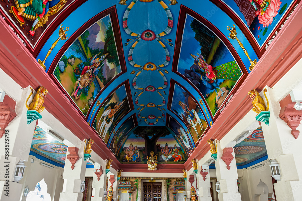 Main Hall in Sri Mariamman Temple, Singapore