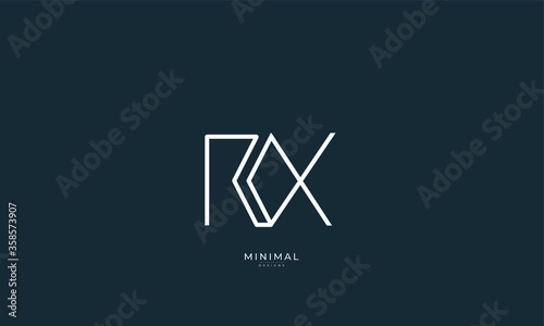 Alphabet letter icon logo RX