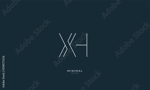 Alphabet letter icon logo XH