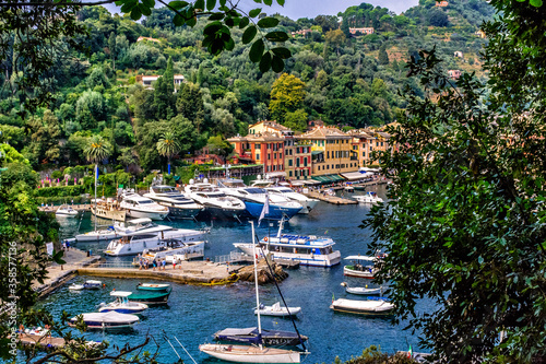 boats in the bay of Portofino