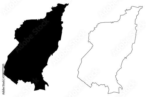 Quezon City (Republic of the Philippines, Metro Manila, National Capital Region) map vector illustration, scribble sketch City of QC or Kyusi map