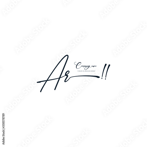 AR initials signature logo. Handwriting logo vector templates. Hand drawn Calligraphy lettering Vector illustration.