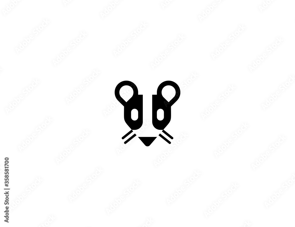 Mouse Face vector flat icon. Isolated mouse, rat emoji illustration Mouse Face vector flat icon. Isolated mouse, rat emoji illustration