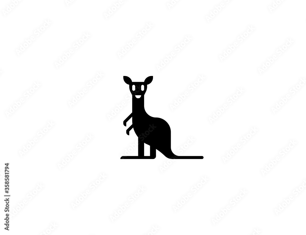 Kangaroo vector flat icon. Roo animal vector. Isolated kangaroo emoji illustration