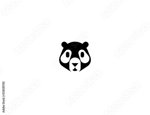 Panda face vector flat icon. Isolated panda emoji illustration