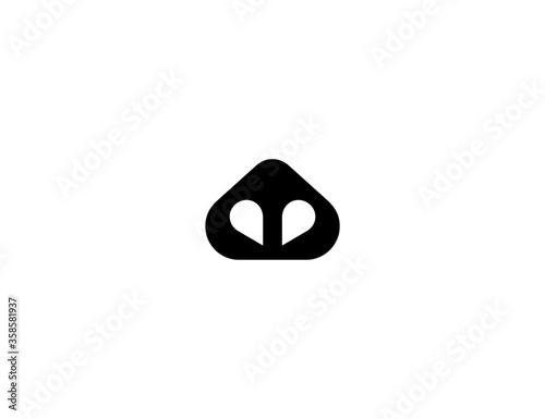 Pig nose vector flat icon. Isolated Pig Snout emoji illustration