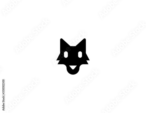 Wolf vector flat icon. Isolated wolf face emoji illustration