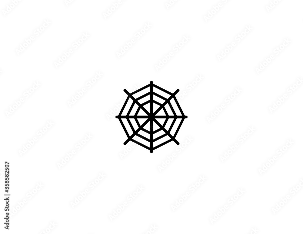 Spider web vector flat icon. Isolated cobweb, spider web emoji illustration Spider web vector flat icon. Isolated cobweb, spider web emoji illustration