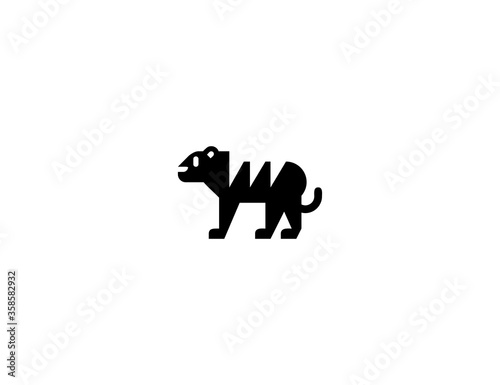 Tiger vector flat icon. Isolated bengal tiger emoji illustration