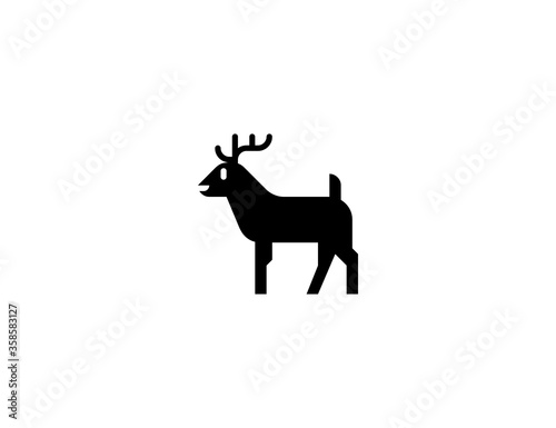 Deer vector flat icon. Buck  Reindeer  Stag Animal. Isolated deer emoji illustration