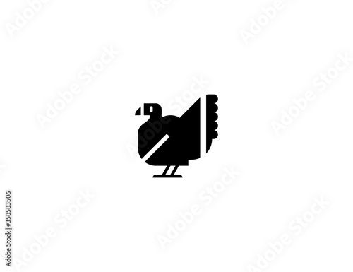 Turkey vector flat icon. Isolated wild colorful turkey emoji illustration