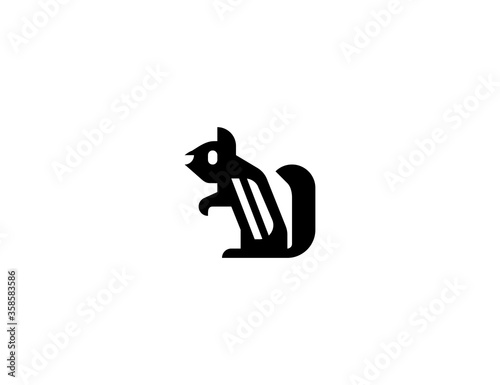 Chipmunk vector flat icon. Isolated Squirrel, Chipmunk emoji illustration